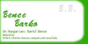 bence barko business card