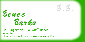 bence barko business card